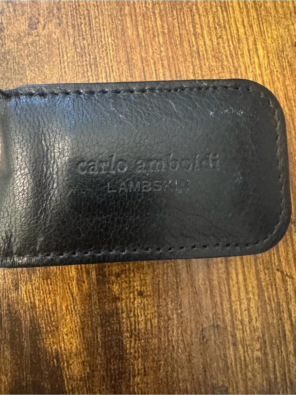 Carlo Amboldi Lambskin Leather Magnetic Money‎ Clip Black Holds Bills Secure